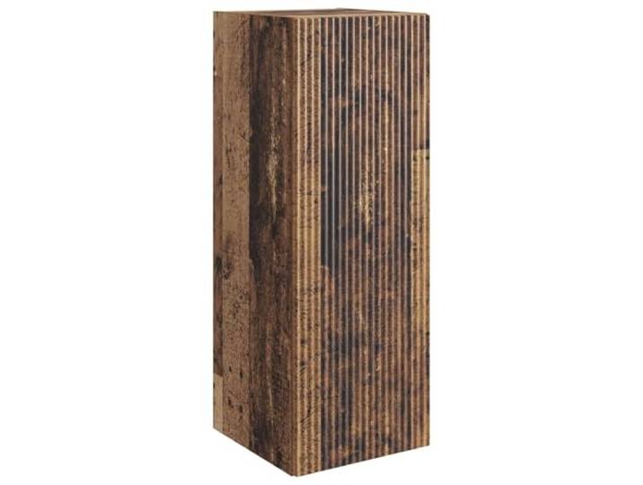 KLGBNCVE Wandschrank 33 x 34,5 x 90 cm Holzwerkstoff Altholz Mit Schublade, Regal und Fächern, USB-LED-Leuchten, abschließbare Rollen, geringe Stellfläche