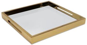 Vivience Large Square Mirror Tray with Handles, Available in 3 Colors and Sizes