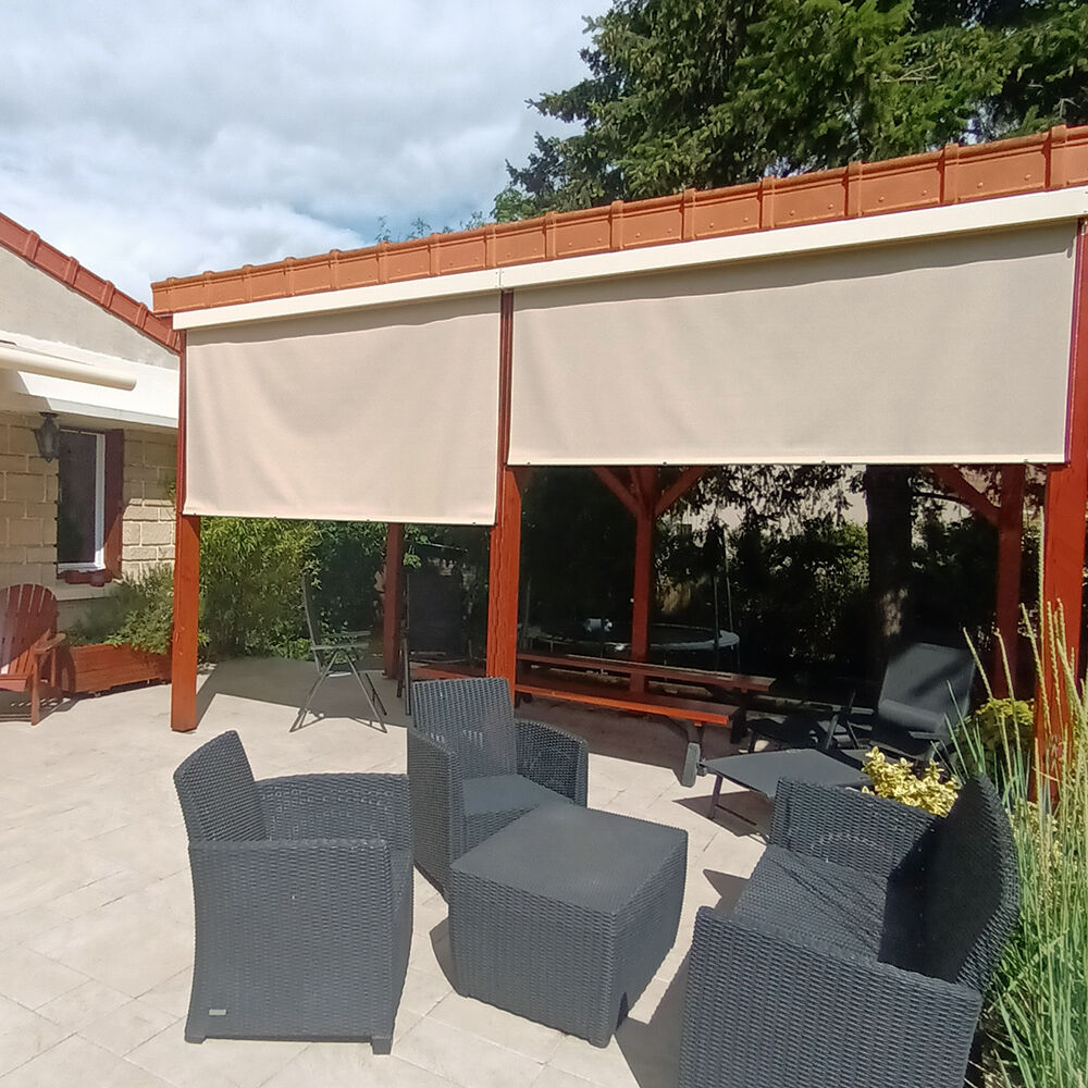 SUNNY INCH ® Store vertical enrouleur extérieur pour terrasse ou balcon - Blanc laqué - Dune