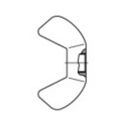 TOOLCRAFT 1060572 Flügelmutter M12 88215 Edelstahl A2 50St.