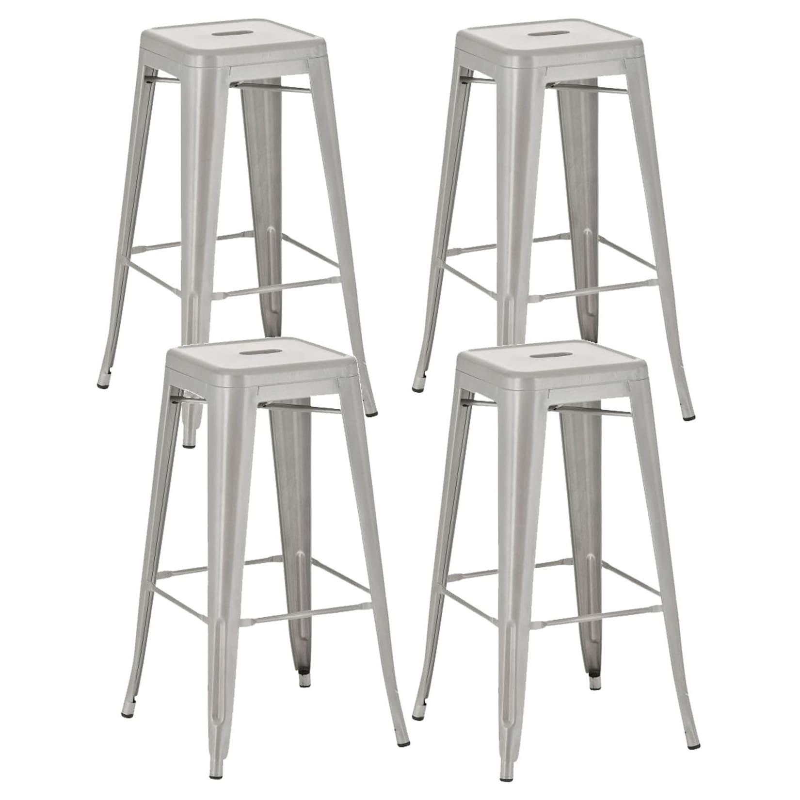 CLP 4er Set Barhocker Joshua Farbe: silber