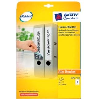AVERY Zweckform 40 Ordneretiketten weiß