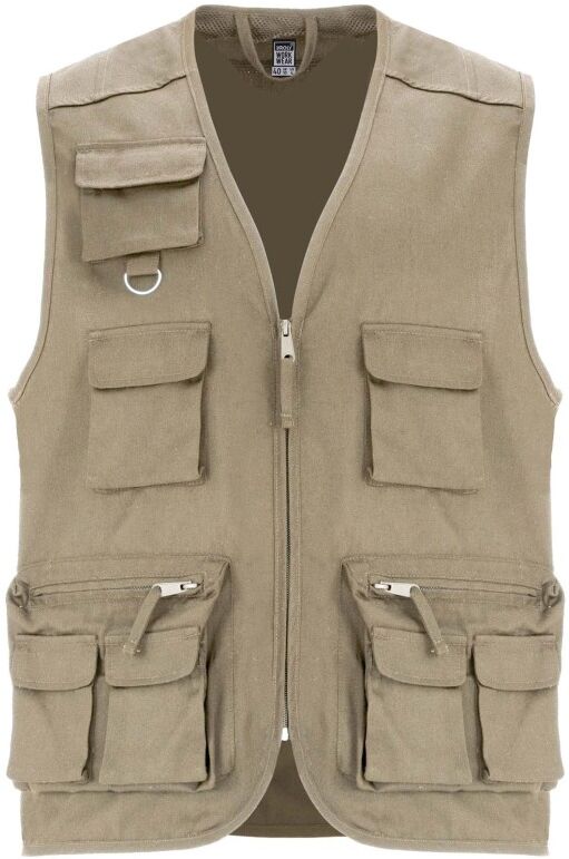 Gilet multi-poches personnalisable à col en V Venera S Sable foncé