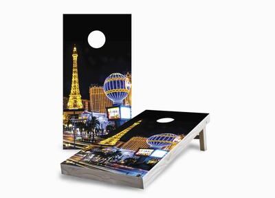 Skip's Garage Las Vegas Skyline Cornhole Boards