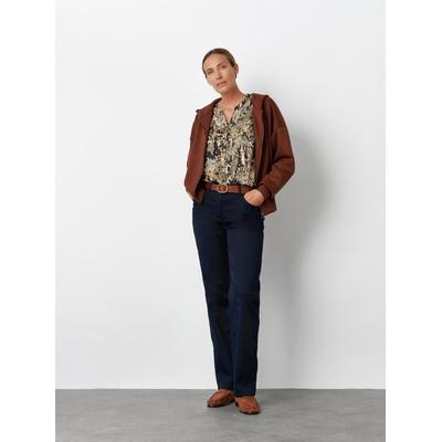 Relaxhose TONI "Honey", Damen, Gr. 36K, K-Gr, blau (dunkelblau 059), Satin, , Casual, gerade normal, Hosen Relaxhose, aus farbechtem Baumwollstretch