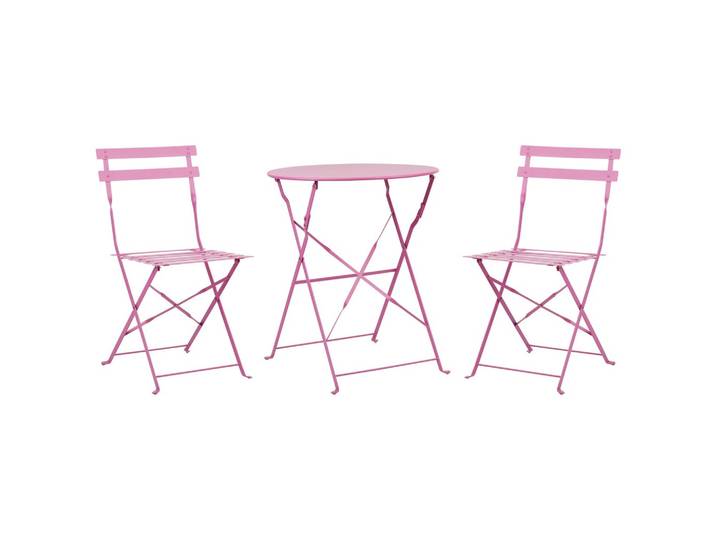 BALKONSET 2-Sitzer rosa zusammenklappbar Fiori