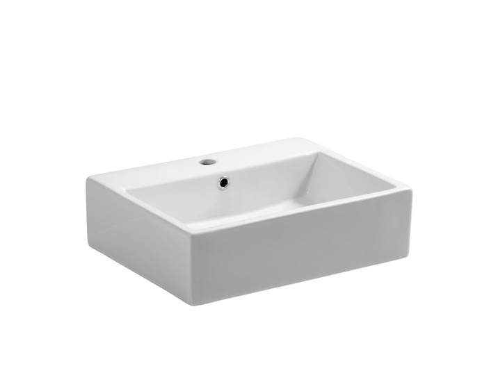 Waschbecken Keramik rechteckig 52 x 42 cm weiss