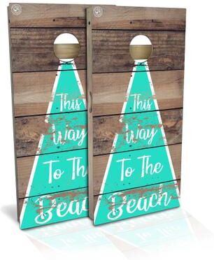 Skip's Garage Way To The Beach Outdoor Cornhole Board Set