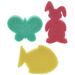 Kinderschwamm Badeschwamm Duschschwamm Tier Motiv 3er Set Schmetterling Hase