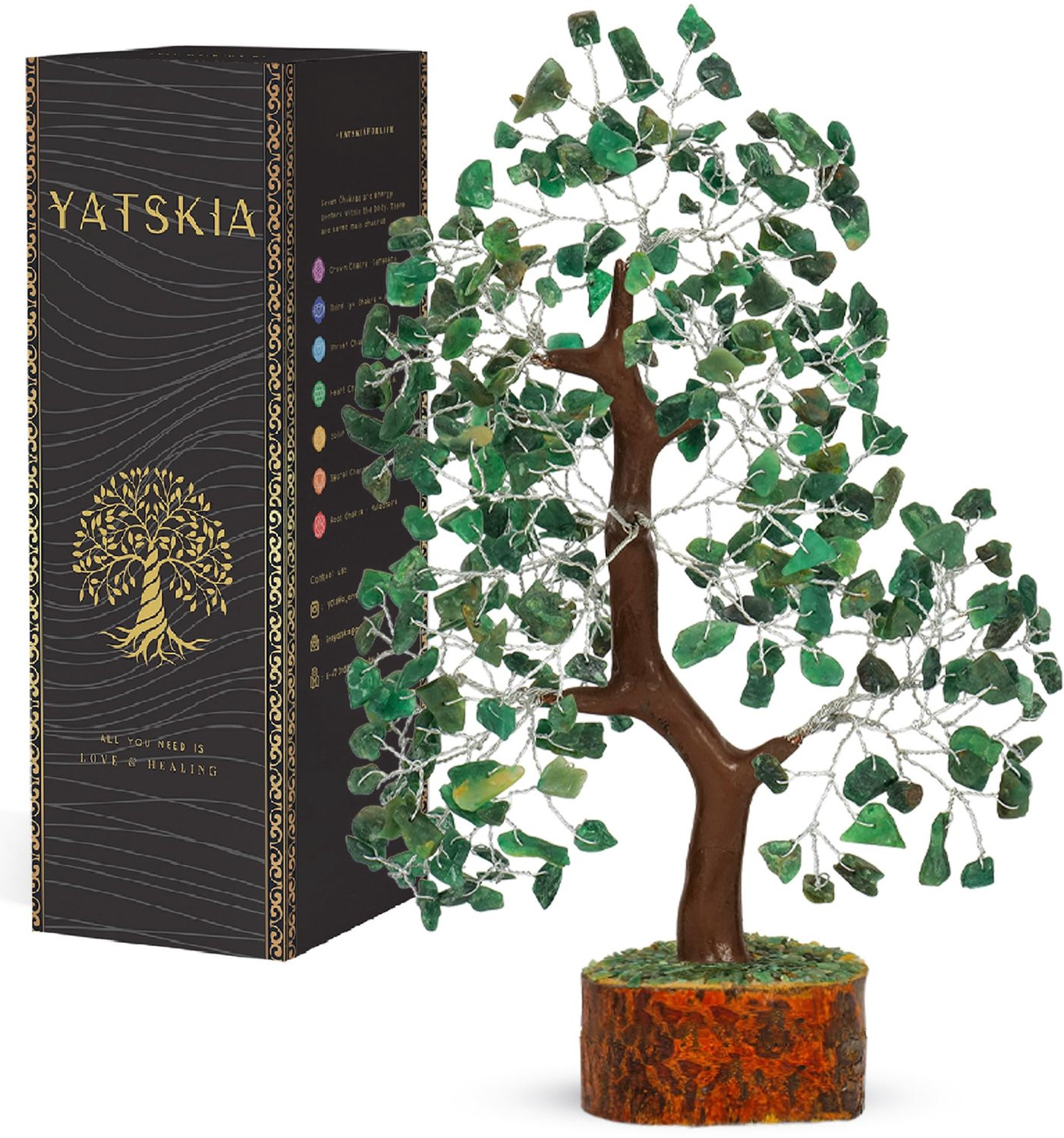 SnelShoppen Groene Aventurijn Kristalboom - Chakra Levensboom voor Decoratie en Evenwicht