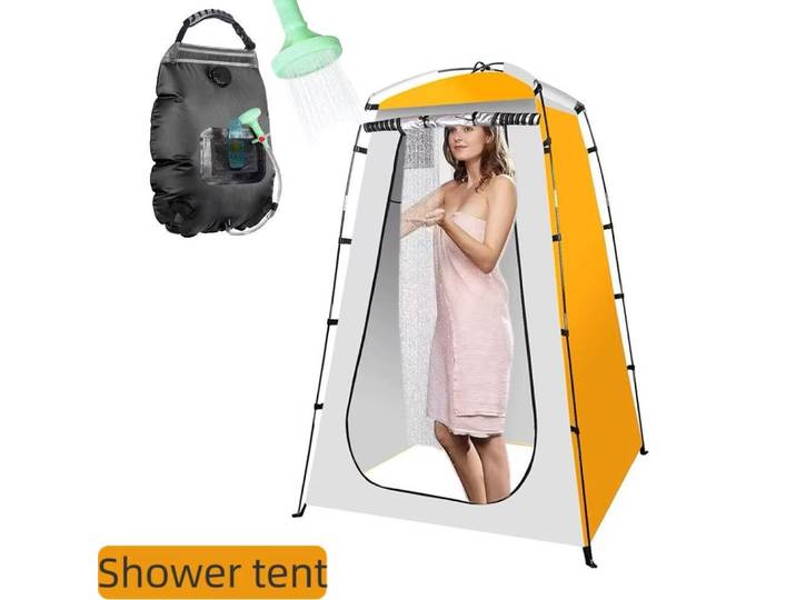 Douche extérieure, toilettes portables et cabine de douche autonome pour événements en plein air, pour se changer et se couvrir