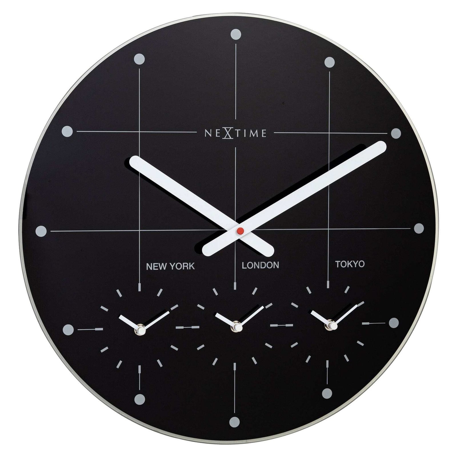 NeXtime Big City Wandklok - Analoog - Zwart - Diameter: 43 cm