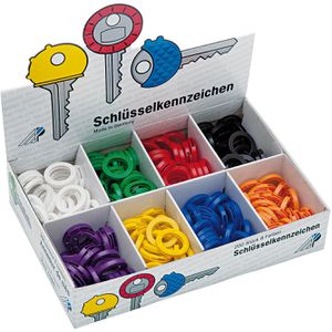 Wedo Schlüsselkappen 262 8008, rund, 200 Stk, Kunststoff, farbig sortiert, Ø 25mm