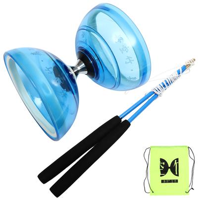 On Spot Shop Professional Diabolo Of Triple Bearing Diabolo Toy, Chinese Diabolo Yoyo For Beginners & Pros, Fitness Toy blue