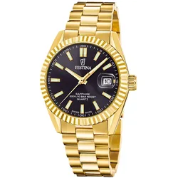 Festina F20086/B Herrenuhr Quarz Goldfarben/Schwarz mit Saphirglas