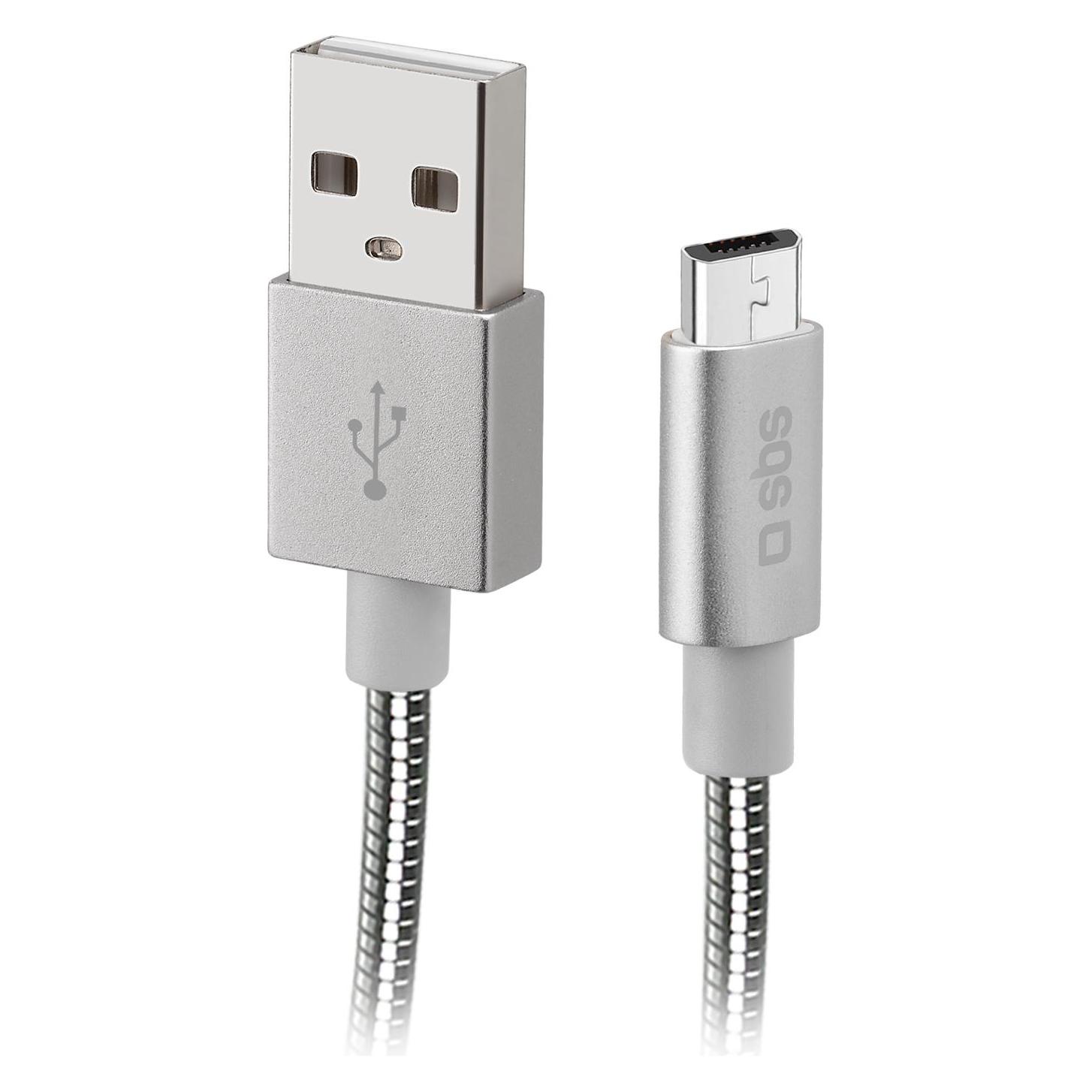 SBS Flexibles Ladekabel aus Aluminium (1.50 m, USB 2.0) (TECABLEMICROFLEXYS)