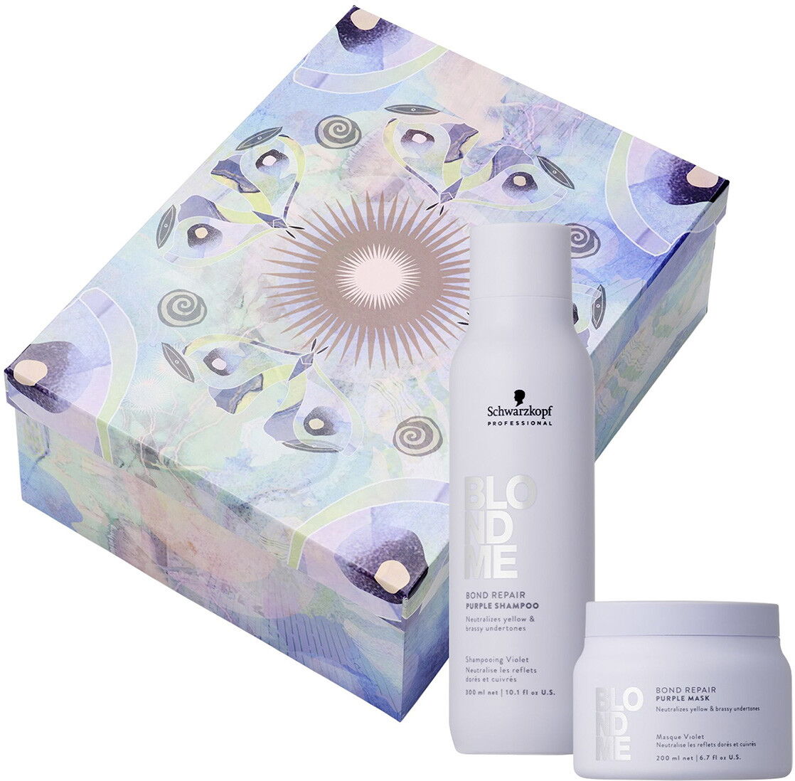 500ml Schwarzkopf Professional BLONDME Purple Geschenkbox (Shampoo 300ml + Maske 200ml)