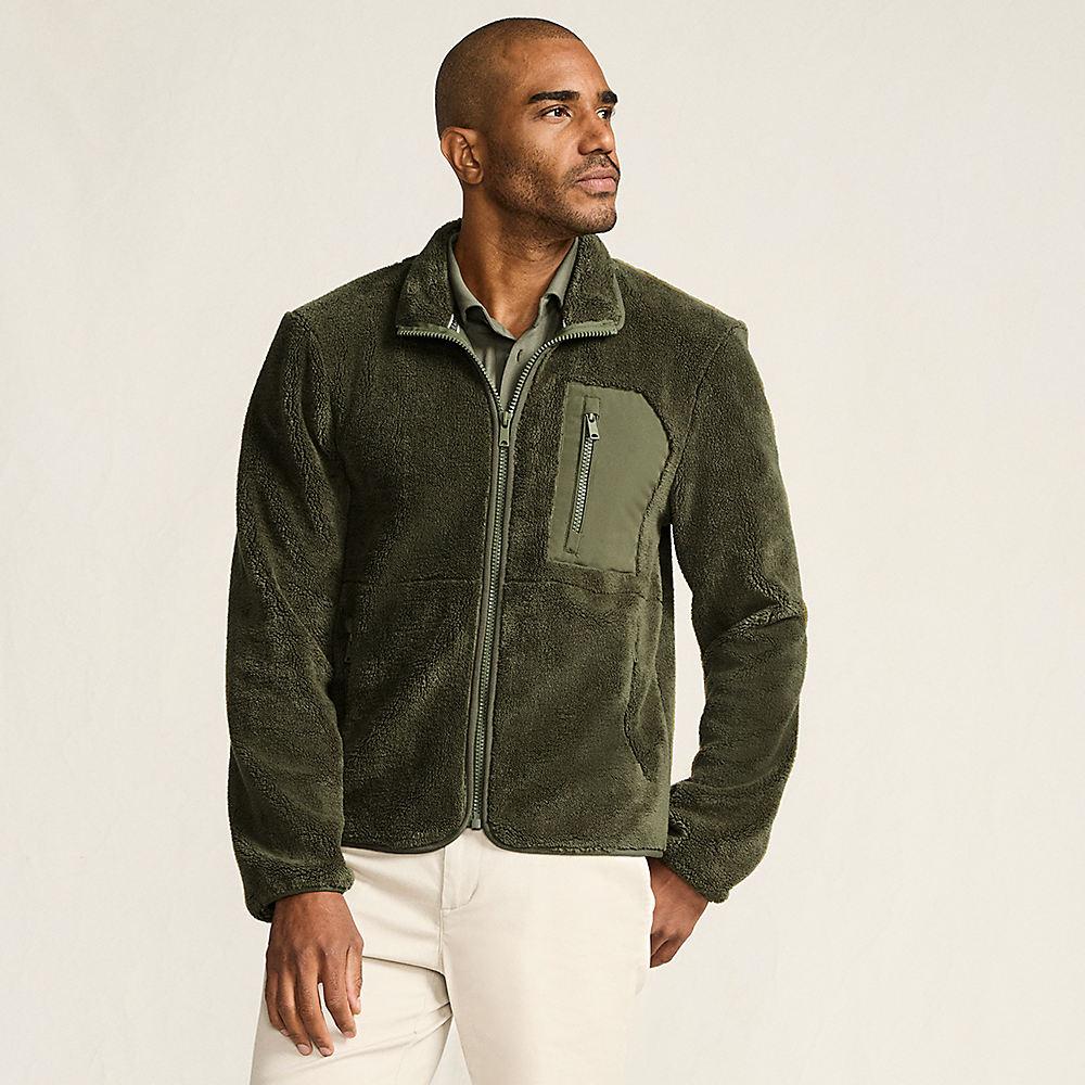 Aktiv Wolkenfleece-Jacke für Herren, Herren, size: regular, Grün, Baumwolle/Polyester, by Lands' End