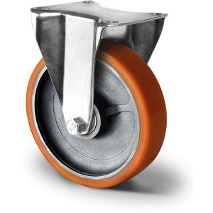 CASCOO Schwerlastrolle Serie I2U5, Bockrolle, 200mm Ø, Polyurethan, Tragkraft 1000kg
