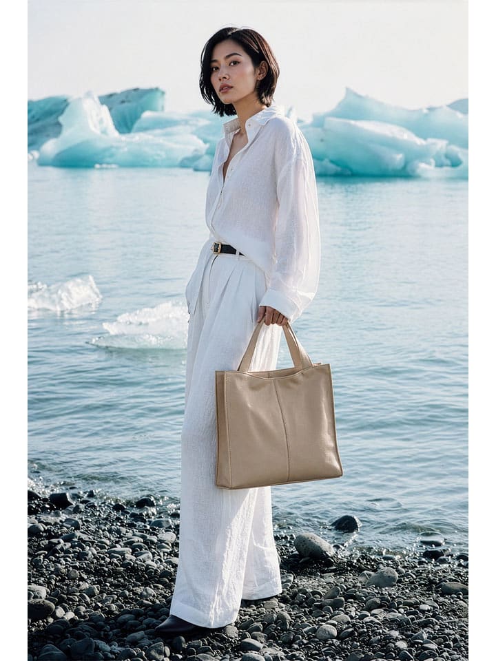 Christian Laurier Leder-Henkeltasche "Agatella" in Beige - (B)35 x (H)32 x (T)10 cm - onesize