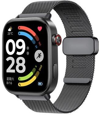 Inspired Deals Milanese Stainless Steel Magnetic Watch Band For Xiaomi Band 10 Pro & Redmi Watch 6 black