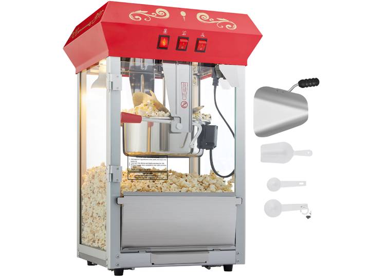 SucceBuy Machine à pop-corn Machine à pop-corn 8 Oz 12 Oz La bouilloire fait 48 ou 80 tasses par lot Machine à pop-corn de comptoir