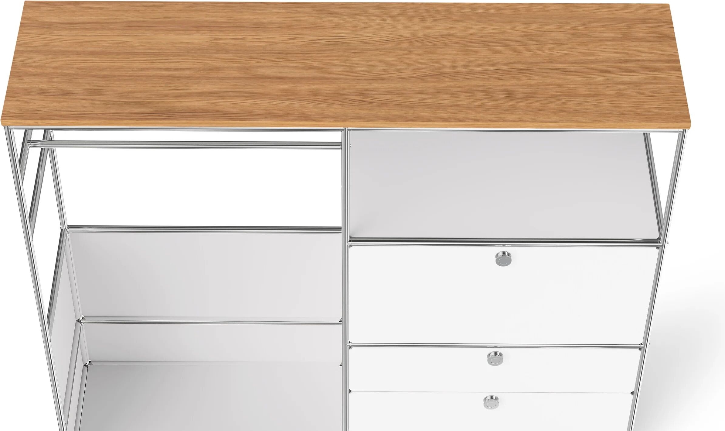 Tchibo - Kommode Metall »Cn3« mit Holzplatte - 154x42x140,5cm - weiss -