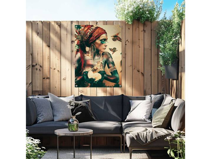 Outdoor-Poster Bohemian Chic Polyester Orange 60 x 80 x 0cm