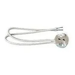 Deko-Light 12V AC/DC Halogenfassung Keramik G4 - GY6.35, max. 50W, mit 15cm Kabel D-100200