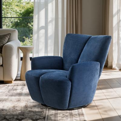 Art Leon Modern Linen-Blend Upholstered Armchair Swivel Accent Chair