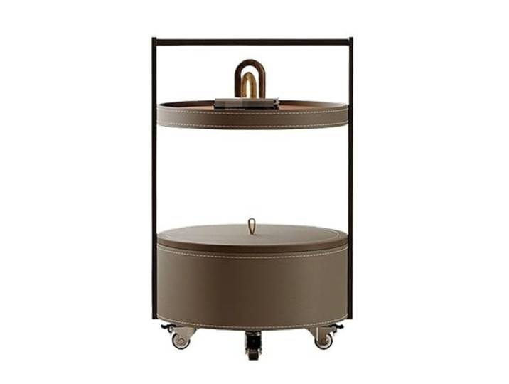 SAMCIOI Wohnzimmer-Beistelltisch, Couchtische Sattel Leder Lagerung Sofa Seite Tisch Beweglichen Moderne Runde Ecke Wohnzimmer Einfache Couchtisch, Nachttisch