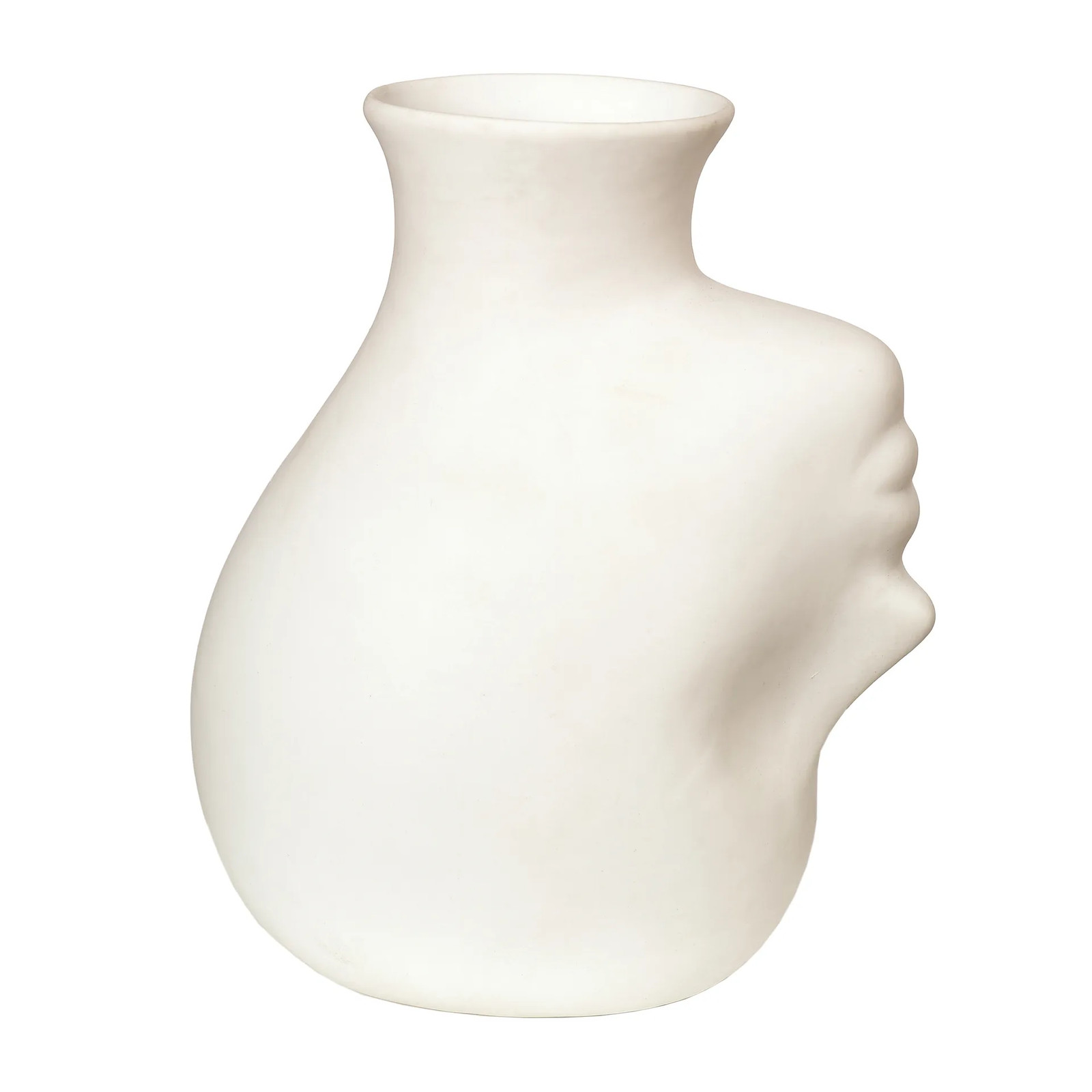 POLSPOTTEN Upside-down head vaas Wit, Hoogte: 25 cm