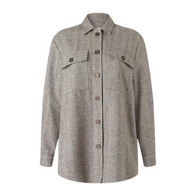 Strickjacke MAERZ MUENCHEN "Maerz Muenchen 114001 Strickjacke Damen Bekleidung", Damen, Gr. 36, grau (dunkelbraun), 32% Wolle, 26% Baumwolle, 26% Seide, 14% Polyamid, 2% Andere, Strickjacken Strickjacke