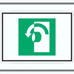 HB-Druck Zum Öffnen gegen Uhrzeigersinn drehen Symbol Aufkleber A2 (420x594mm)