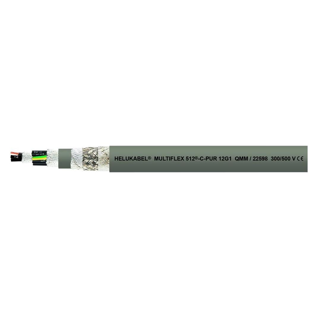 Helukabel MULTIFLEX 512-C-PUR, Niederspannungskabel, Grau, Polypropylen, 7,5 mm, Polypropy (100 m) (22604)