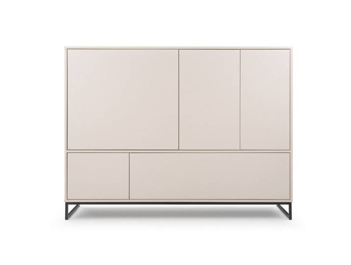 Deine Möbel 24 Kommode GENEVE Sideboard 160 cm breit GENEVE-Kollektion (Soft Close, 1 St., Sandbeige Beige Dunklegrün), ideal für Schlafzimmer Flur Wohnzimmer