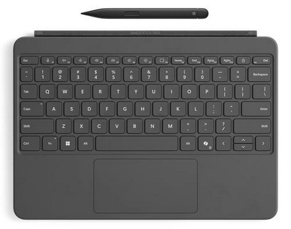 Microsoft Surface Pro 12-inch Keyboard w/ Slim Pen, Touchpad, Mechanischer Switch, Microsoft, Surface Pro 12, Grau, Alcantara