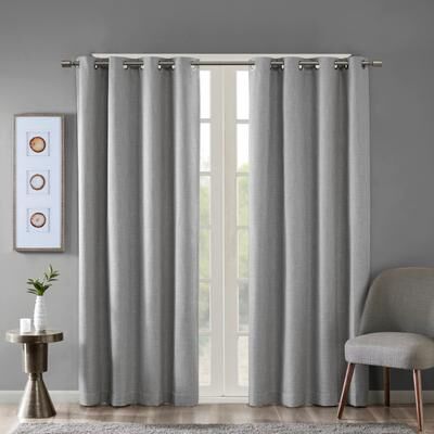 Maya Printed Heathered Blackout Single Window Curtain Panel by SunSmart