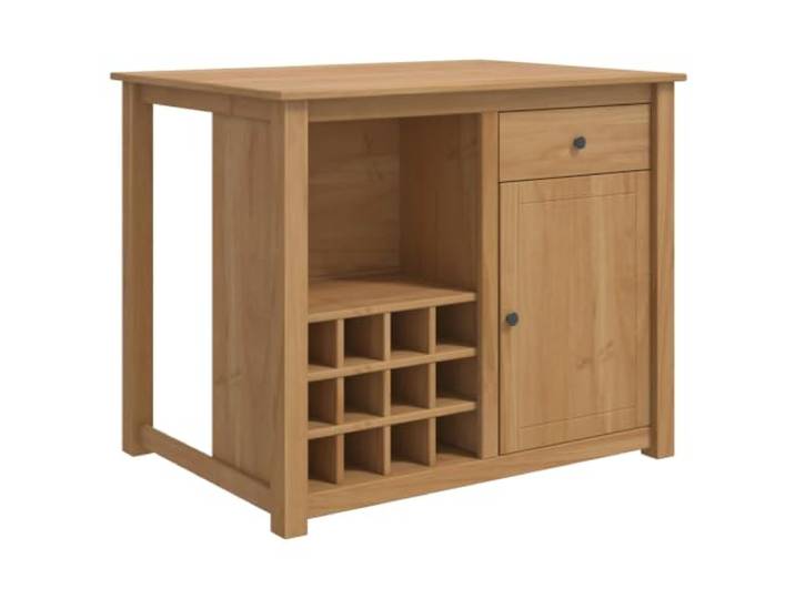 Xolmizyn Küchenwagen PANAMA, Servierwagen aus Massiv-Kiefer, 2er Set Praktischer Stauraum, Mit Schublade & Tür, Stabiles Holz-Design