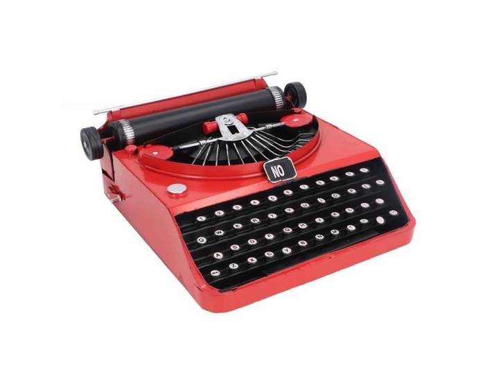 Modèle de machine à écrire vintage - SALUTUYA - Rouge - Fer - 31x31x11 5 cm - Décoration intérieure