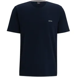 BOSS Herren T-Shirt - Mix & Match, Rundhals, Loungewear, Baumwoll Stretch, Logo Blau / XL