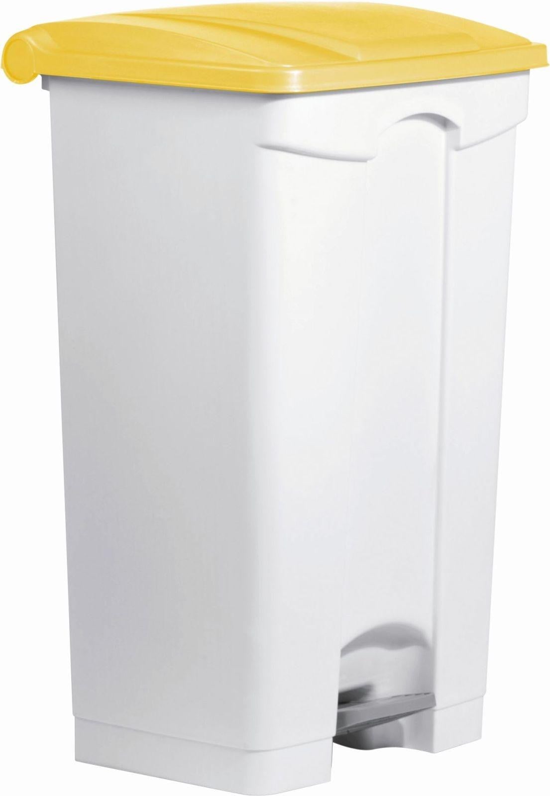 Helit afvalbak 90 liter wit/geel