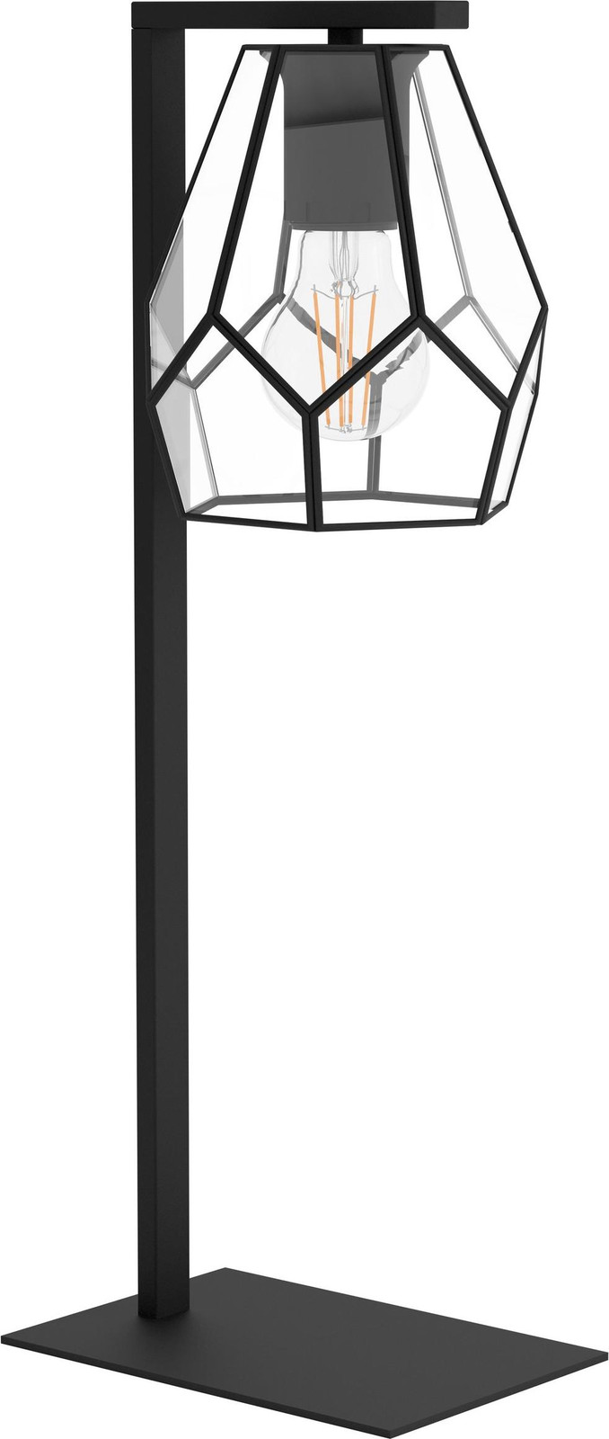 Eglo Mardyke moderne tafellamp zwart met transparant glas en metaal, E27