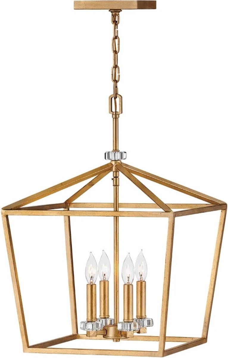 Hinkley Stinson LED Hanglamp - Messing - Lantaarn stijl