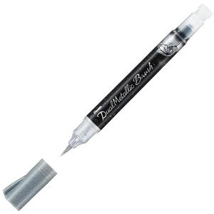 Pentel Brush-Pen XGFH-DZX, Dual Metallic Brush, silber, Pinselspitze flexibel