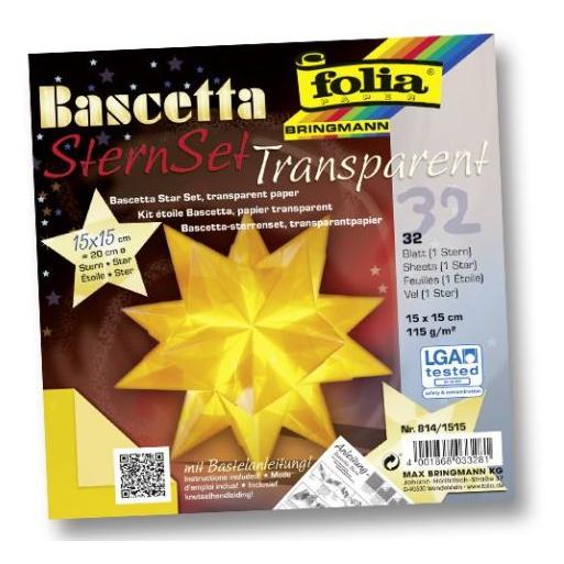 Folia Faltblätter Bascetta-Stern midi gelb (115 g/m², 1x) (814/1515)