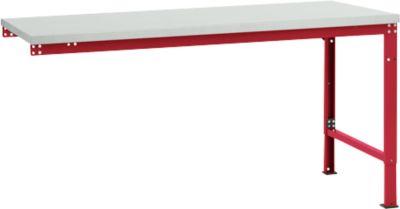 Manuflex Ansatztisch UNIVERSAL Spezial, Tischplatte Kunststoff, 1750x1000, rubinrot