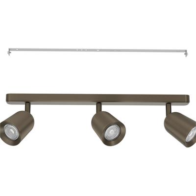 EGLO Deckenspot "CAMALDOLI Spotlampe - Stahl - GU10 - 3X10W - IP20", braun (bronze dunkel), 3, H: 11,5cm, 1 Stk., Leuchten, Wandleuchte, Wandspot, schwenkbar, Strahler, L52 x B4,5 x H11,5 cm, Deckenspot
