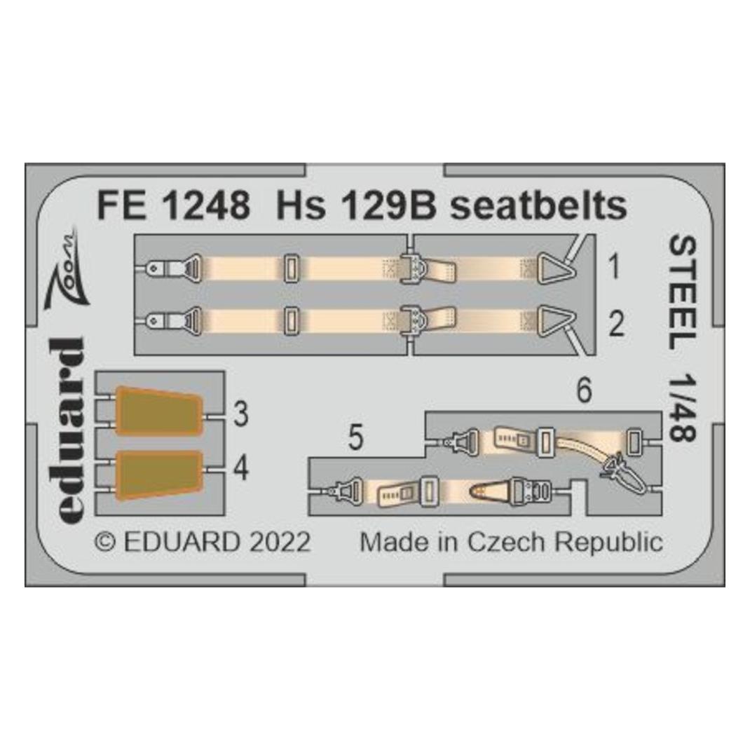 Eduard Hs 129B seatbelts STEEL for HOBBY 2000/HASEGAWA (FE1248)