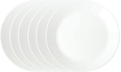 Gibson Home Ultra Round 6 Pack Opal Glass Break and Chip Resistant Dinner Plates